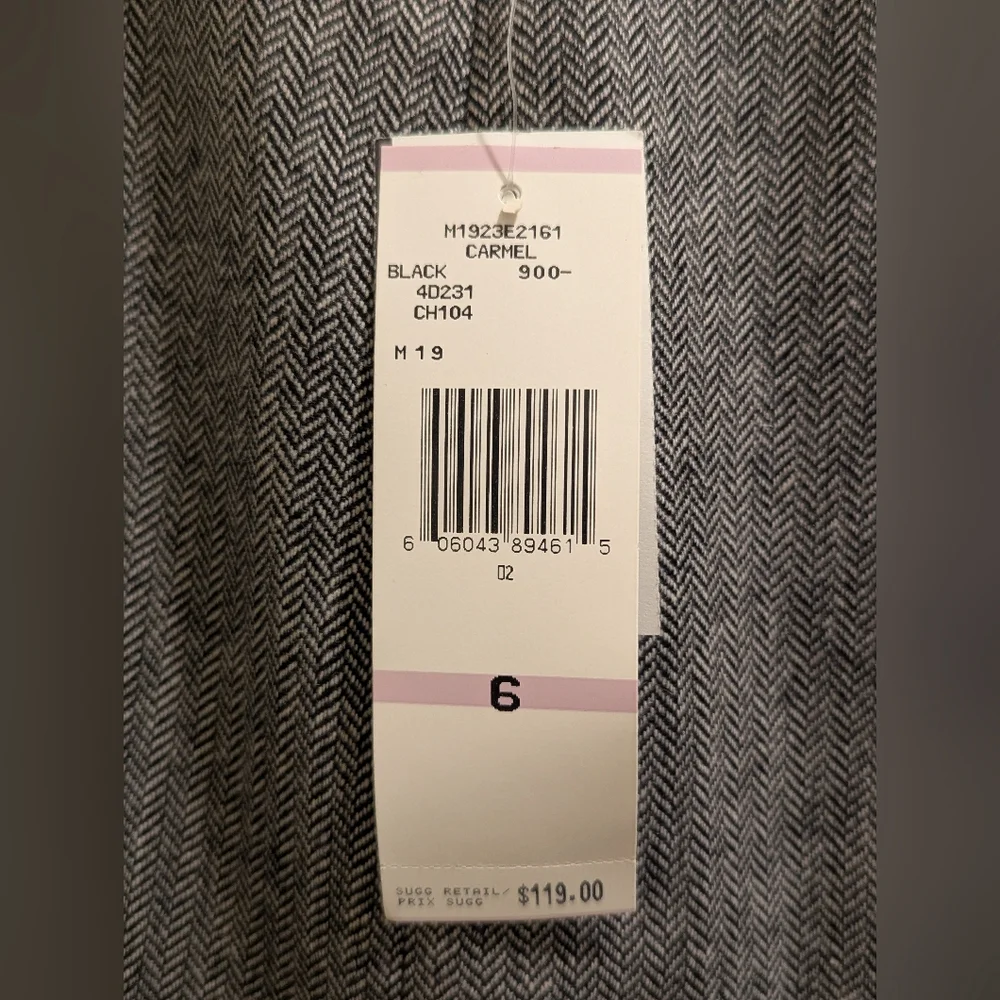 Jones New York Country Wool Blend Black/White Herringbone Embroidered Skirt- 6 - Picture 12 of 12